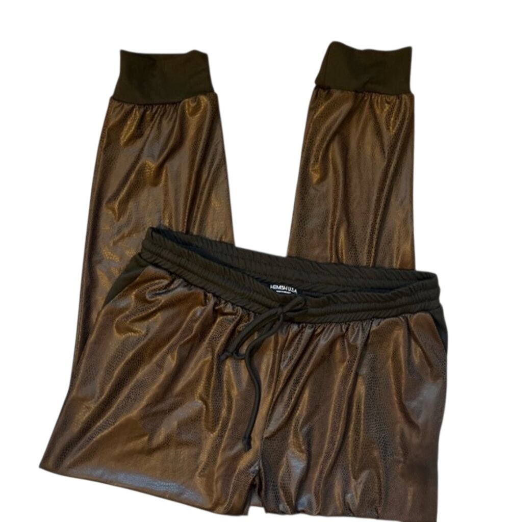 Heimish USA 1X Brown Black Metallic Jogger Pants